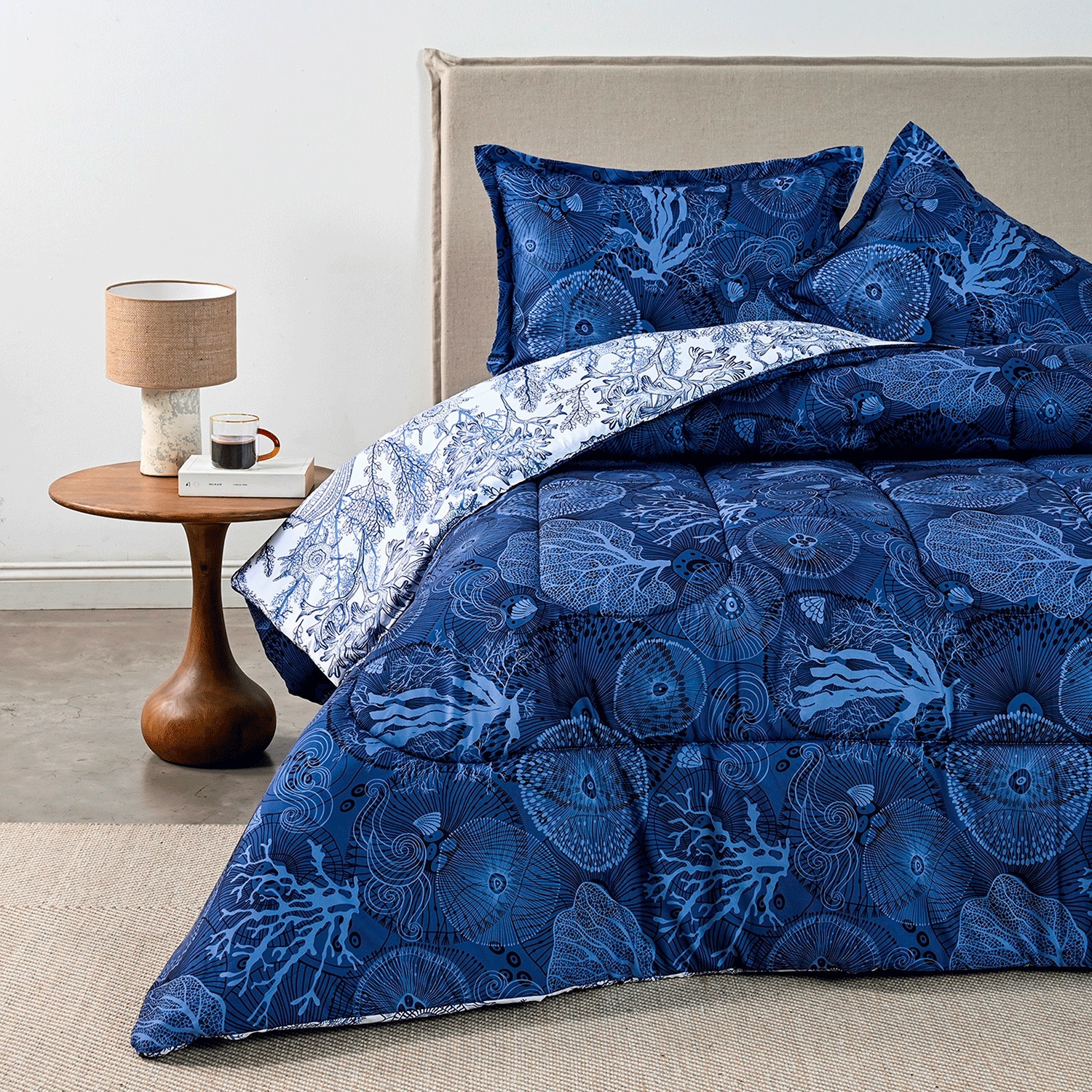 edredon-cannon-aquatic Edredón de tela estampado reversible super soft - Aquatic - Imagen 1